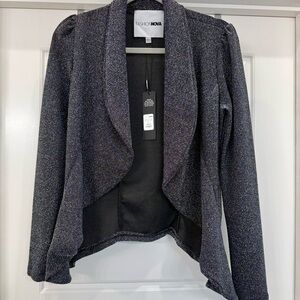 Fashion Nova Black with Glitter - Open Front Blazer